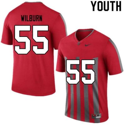 NCAA Ohio State Buckeyes Youth #55 Trayvon Wilburn Retro Nike Football College Jersey PYG0545YM